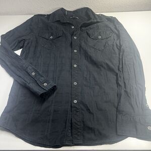 Affliction Black Premium Vintage Button Up Shirt Men’s Size Large
